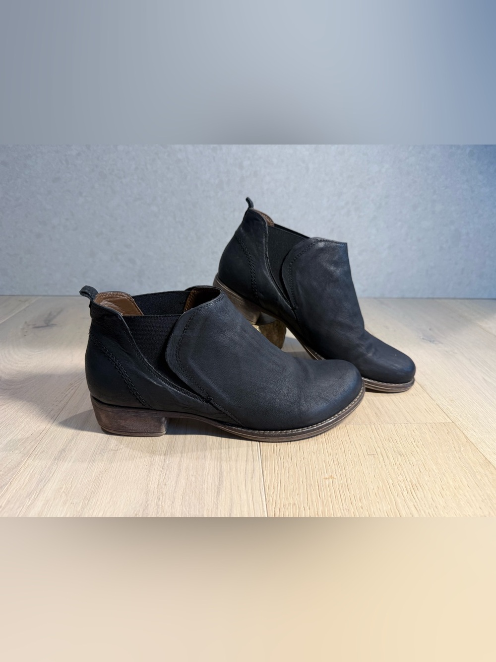 Women's Clarks Black Leather Ankle Booties - Slip-On Comfort